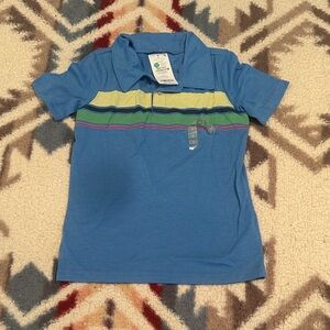 Carter's Blue Polo with Colorful Stripes